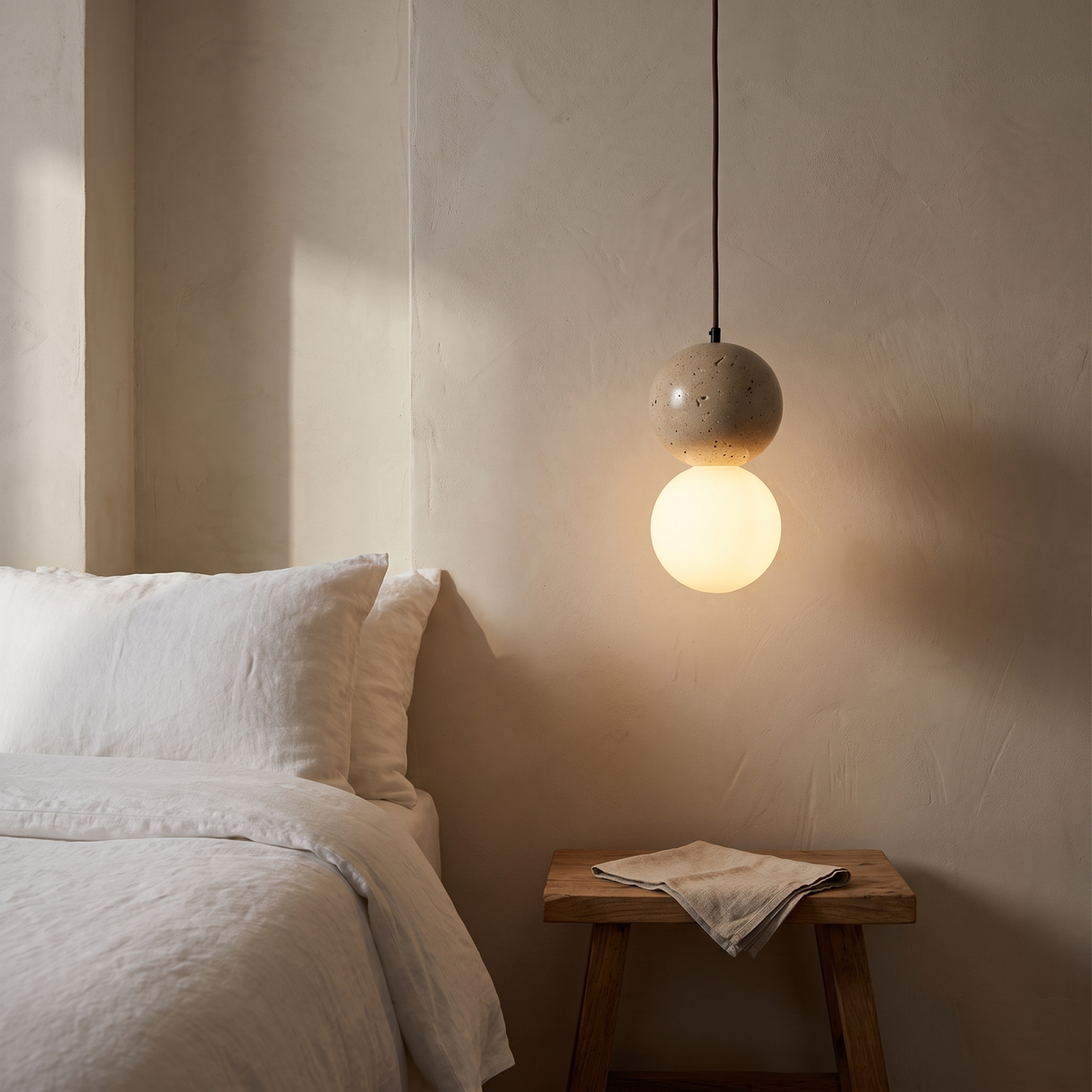 Low beside a bed