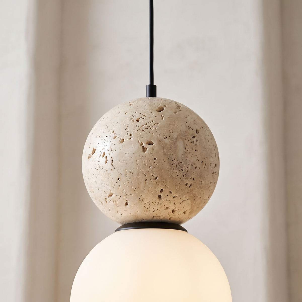 Travertine first, lamp second
