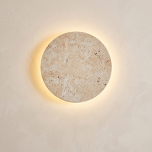 Matera Stone Moon Wall Light | Backlit Cave Stone Disc, 20 or 25 cm