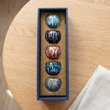 Mino Five Glaze Tea Cup Set | Five Kiln Glazed Ceramic Cups in a Gift Box