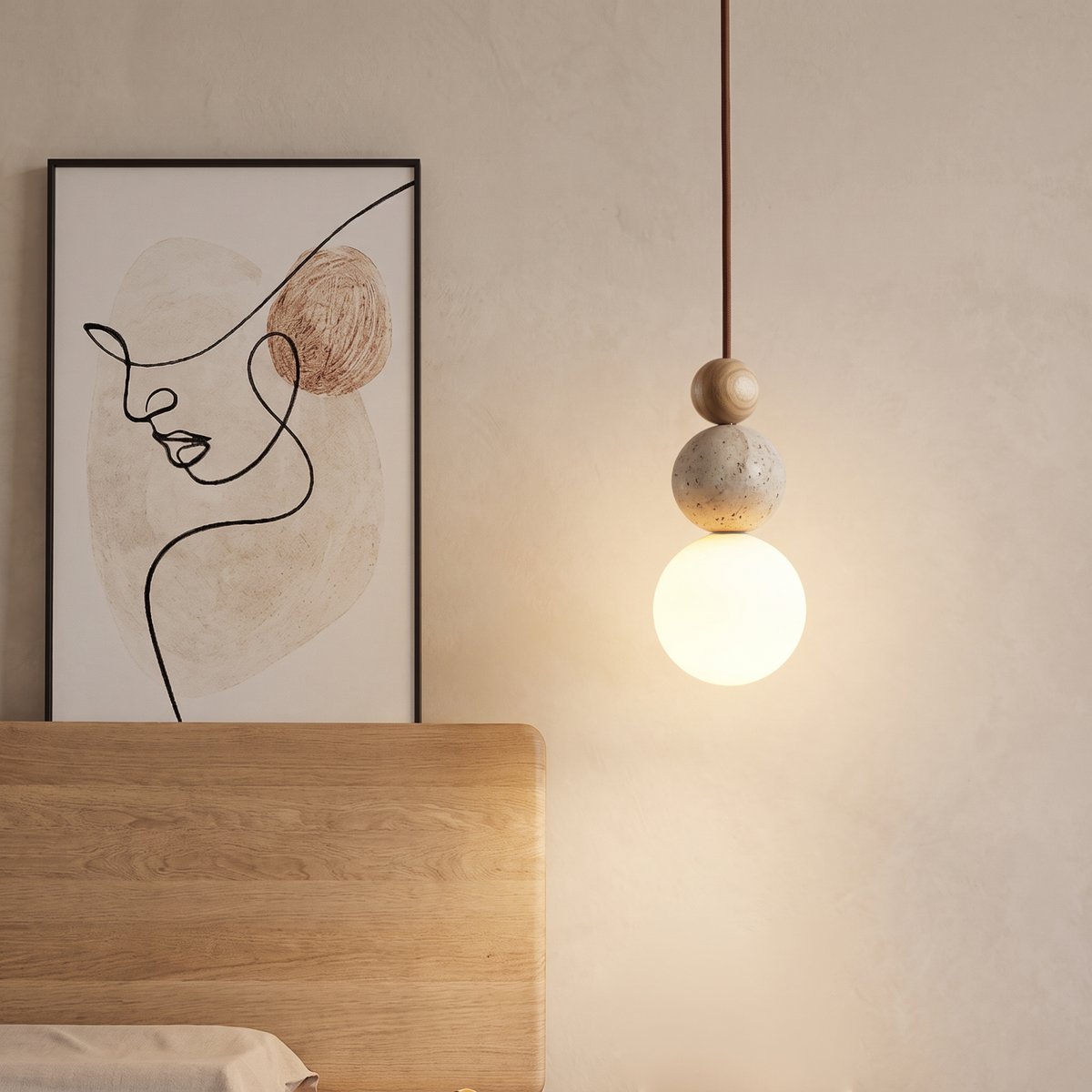 The bedside lamp, off the table