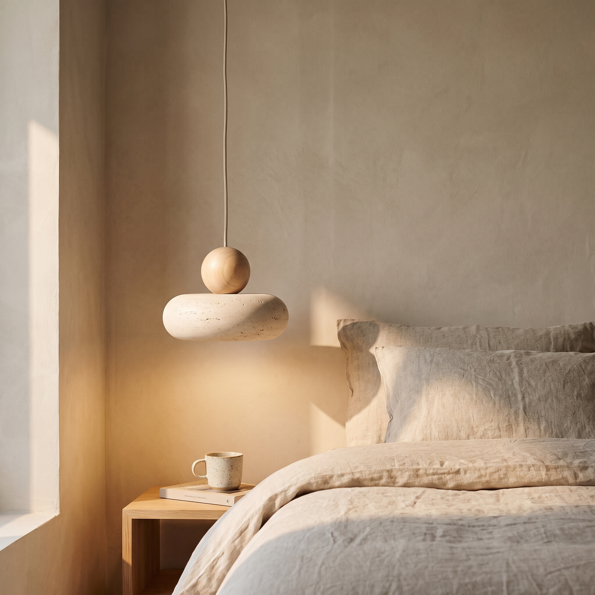 A reading light, off the table